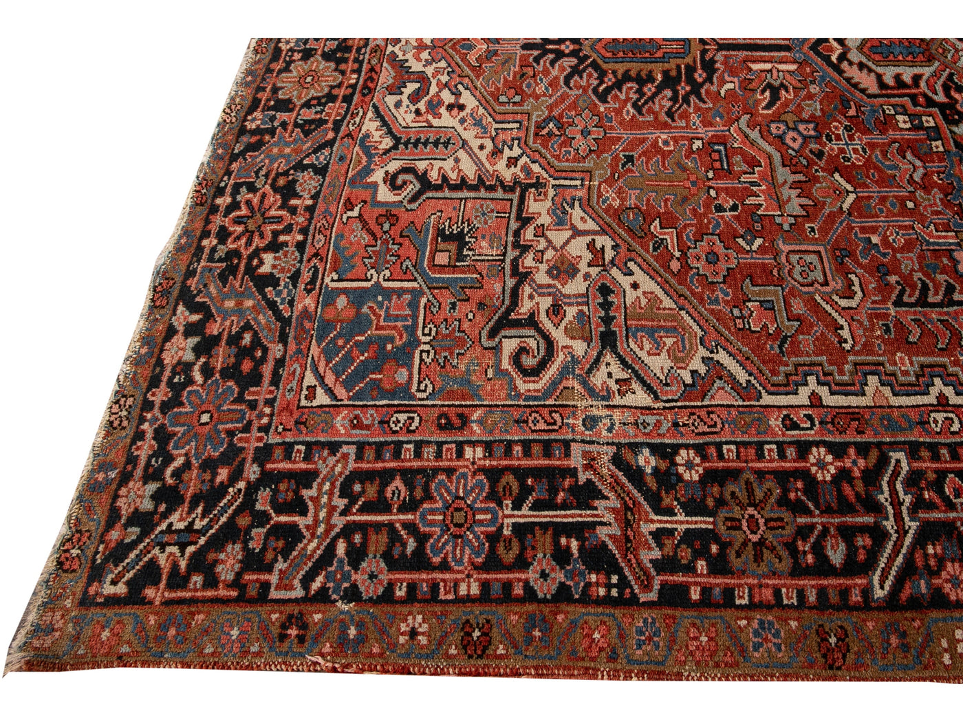Antique Persian Heriz Wool Rug 8 x 10
