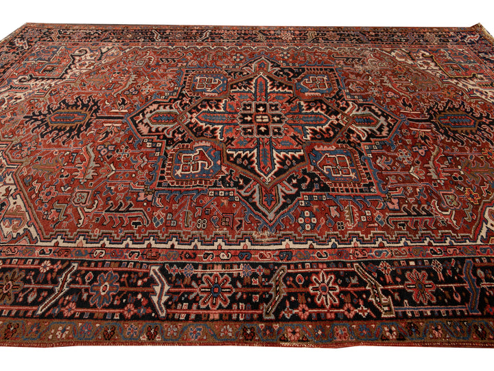 Antique Persian Heriz Wool Rug 8 x 10