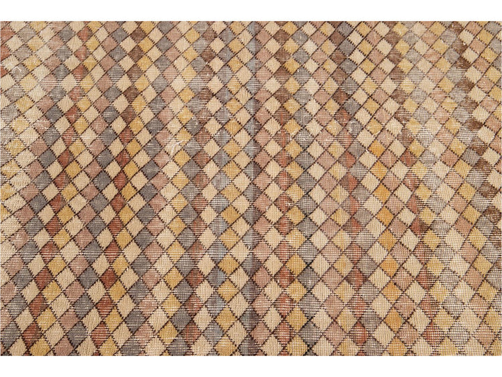 Vintage Turkish Scatter Wool Rug 4 X 6