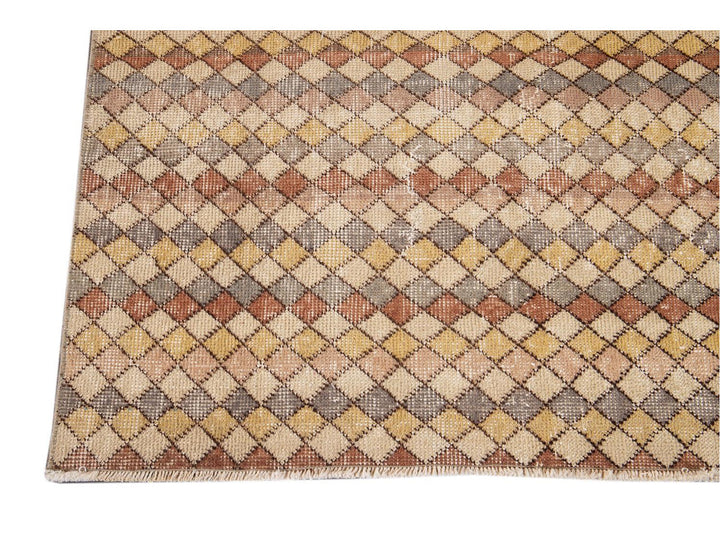 Vintage Turkish Scatter Wool Rug 4 X 6