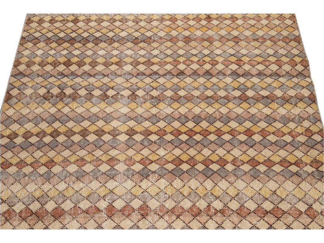 Vintage Turkish Scatter Wool Rug 4 X 6