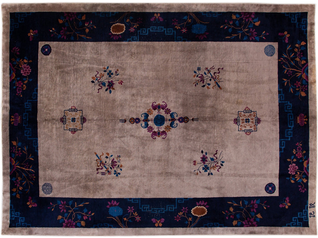 Antique Peking Chinese Wool Rug 10 X 14