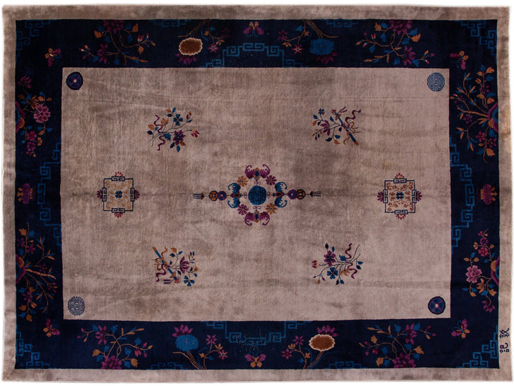 Antique Peking Chinese Wool Rug 10 X 14