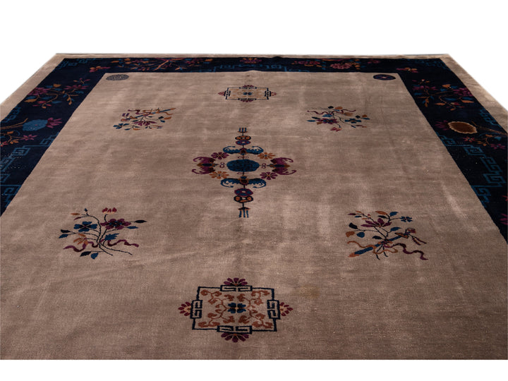 Antique Peking Chinese Wool Rug 10 X 14