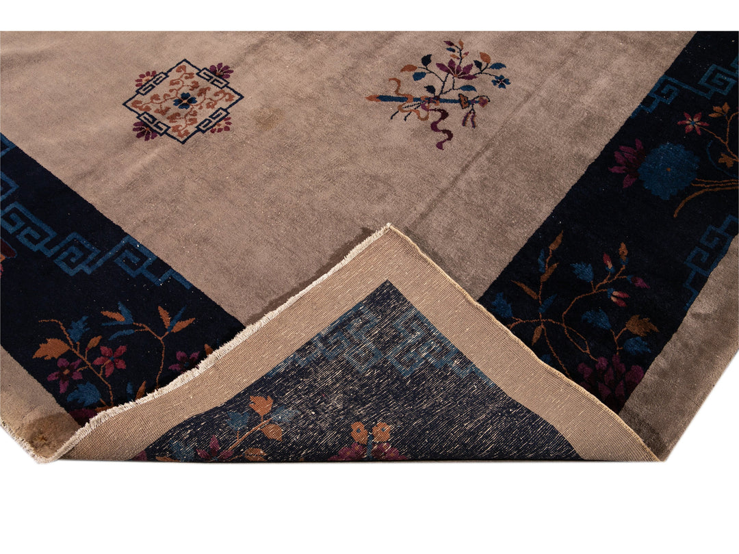 Antique Peking Chinese Wool Rug 10 X 14