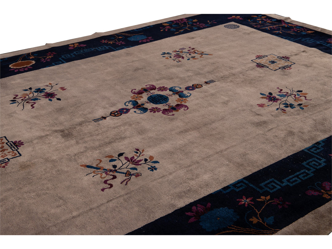 Antique Peking Chinese Wool Rug 10 X 14