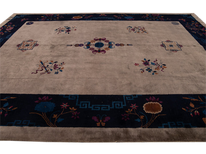 Antique Peking Chinese Wool Rug 10 X 14