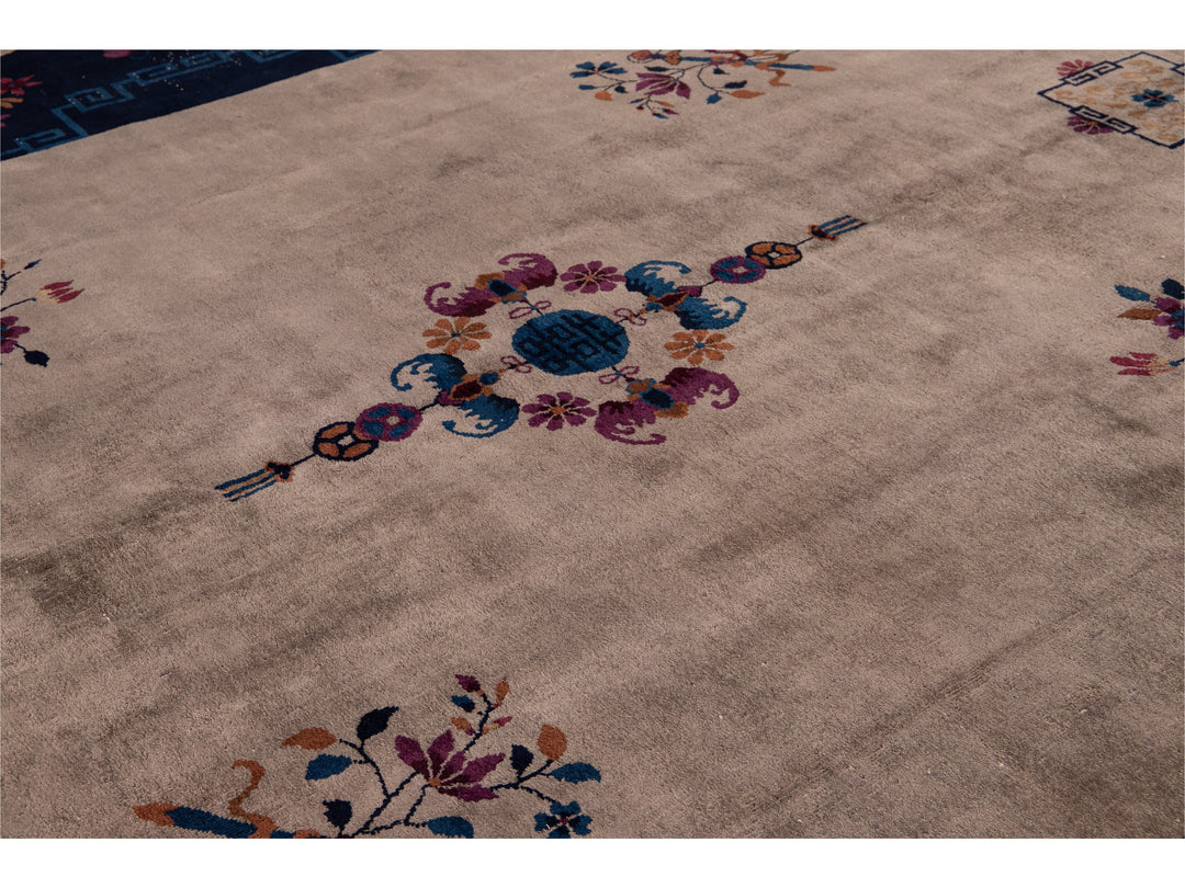 Antique Peking Chinese Wool Rug 10 X 14