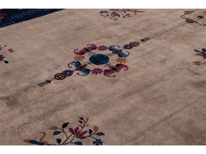 Antique Peking Chinese Wool Rug 10 X 14