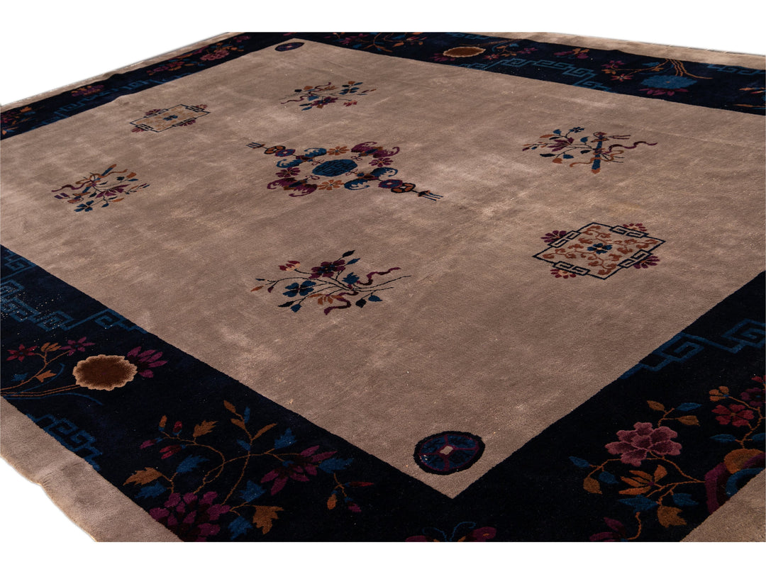 Antique Peking Chinese Wool Rug 10 X 14