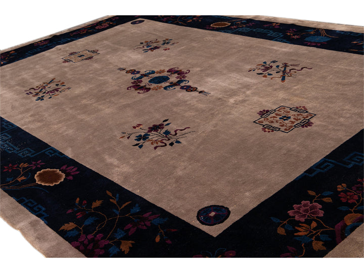 Antique Peking Chinese Wool Rug 10 X 14