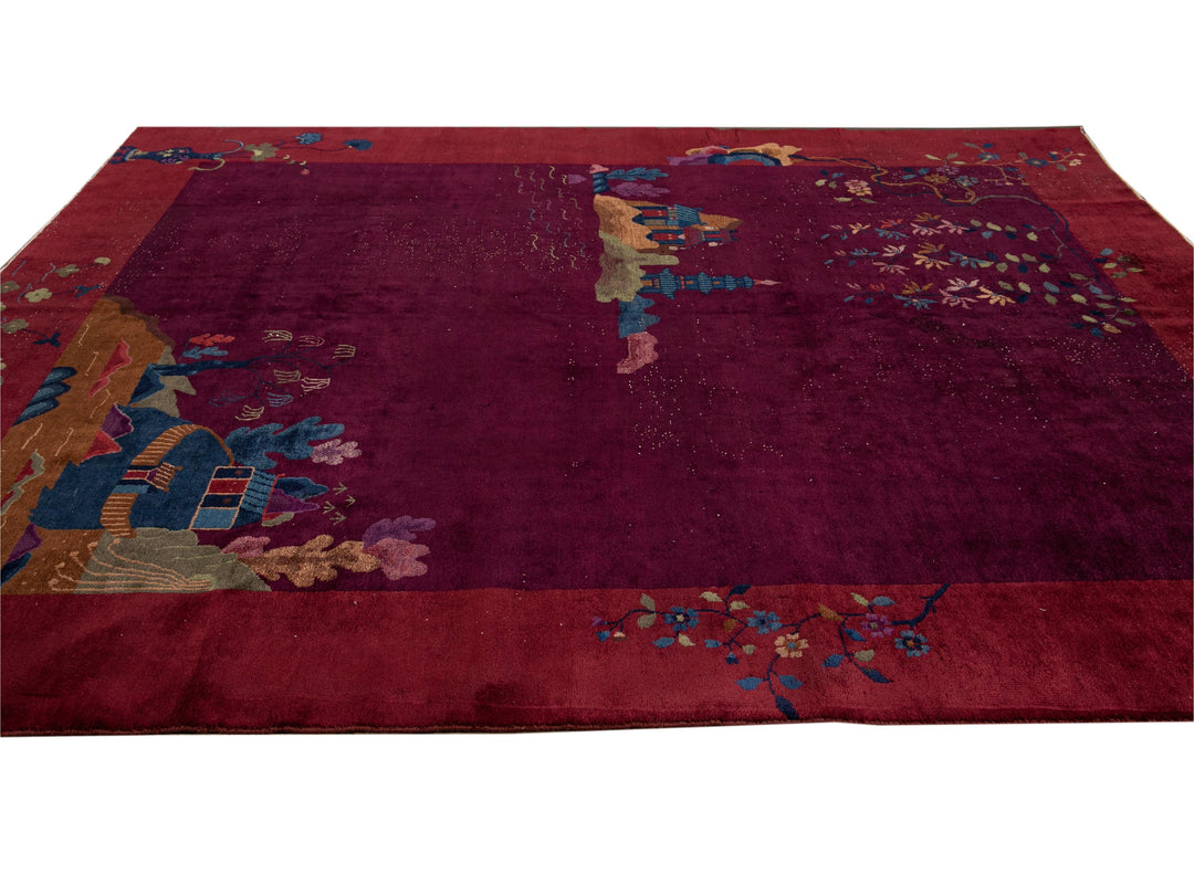 Antique Peking Chinese Wool Rug 8 X 10