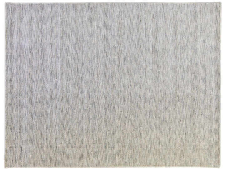 Modern Apadana's Groove Bamboo/Silk Handmade Gray Rug