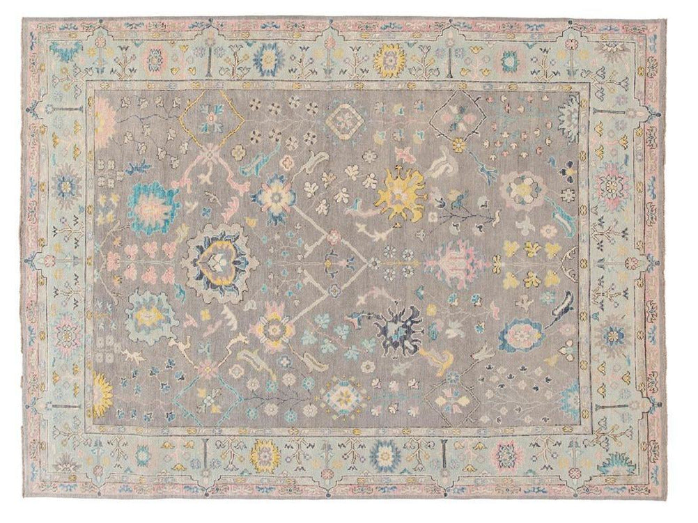 Modern Oushak Wool Rug 9 X 12