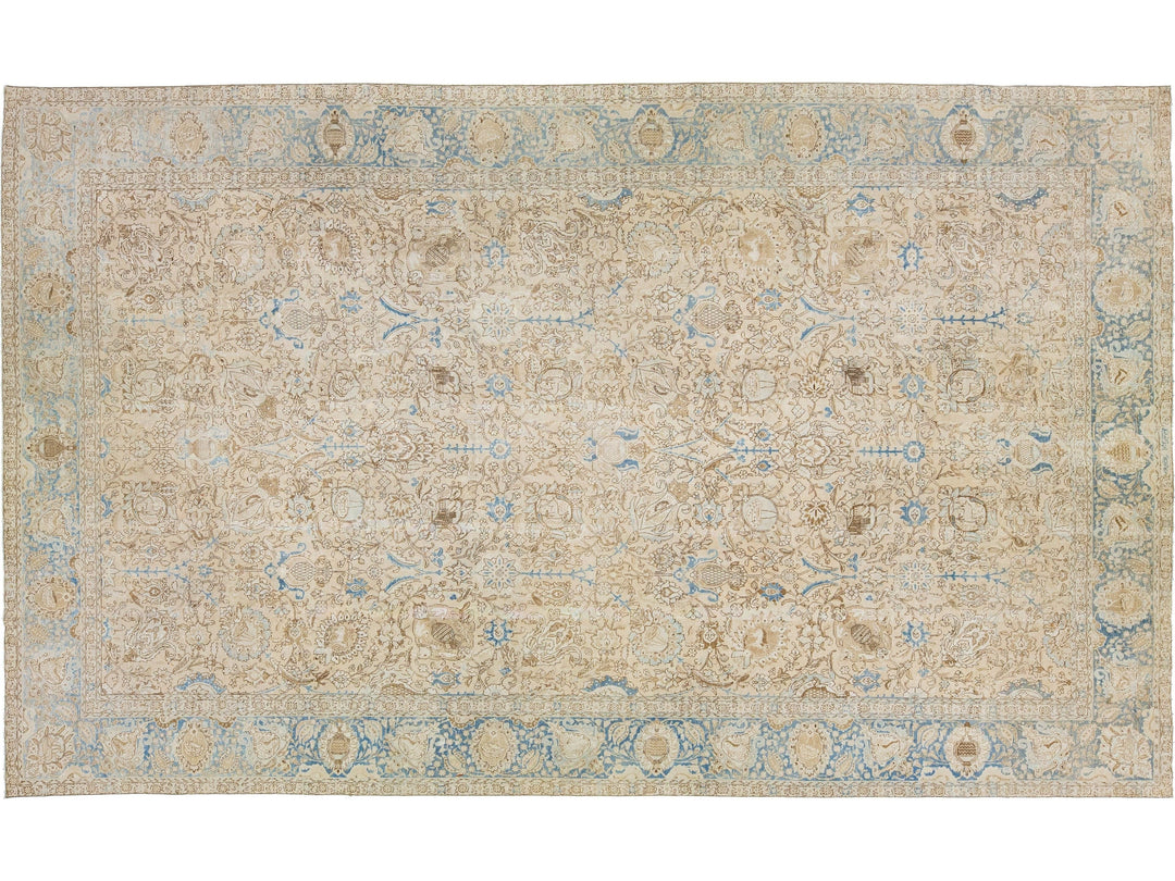 Antique Tabriz Wool Rug 11 X 18