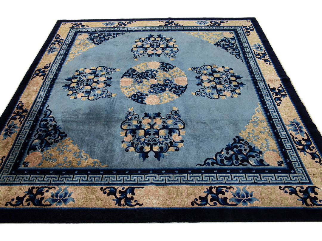 Antique Chinese Peking Wool Rug 7 X 7