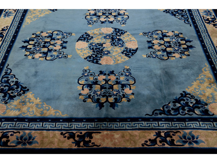 Antique Chinese Peking Wool Rug 7 X 7