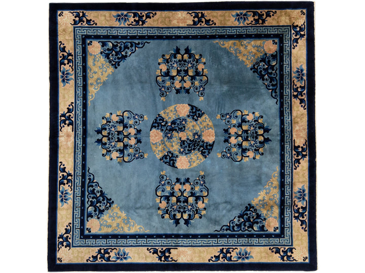 Antique Chinese Peking Wool Rug 7 X 7