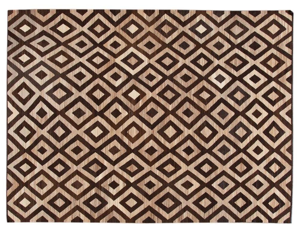 Contemporary Turkish Kilim Wool Rug 10 X 14