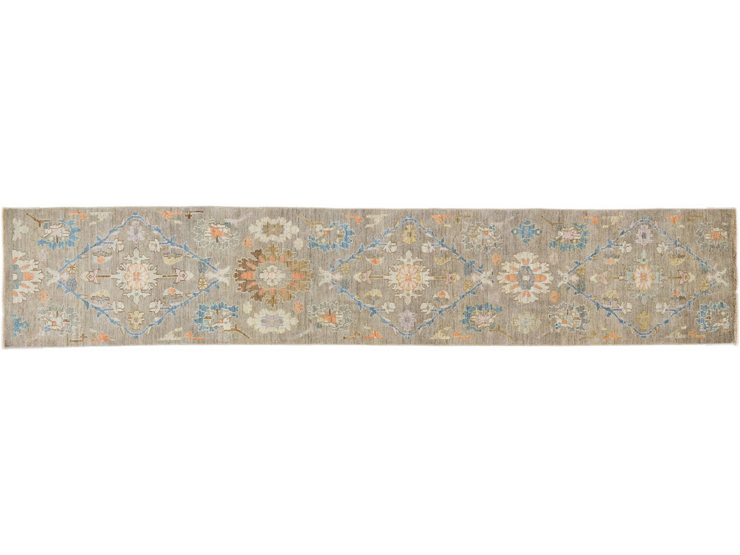 Modern Sultanabad Wool Runner 3 X 14