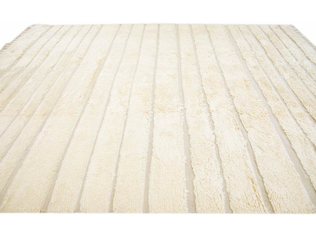 Modern Moroccan Wool Rug 10 X 14