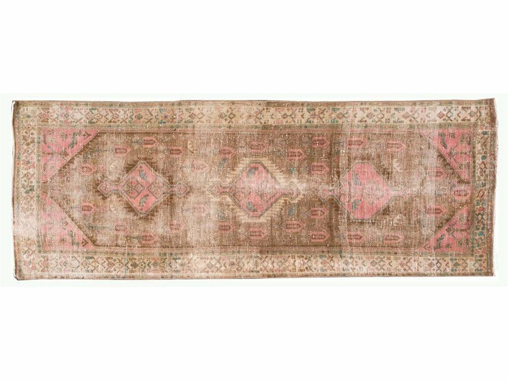 Mid 20th Century Vintage Wool Runner Rug 4 X 10