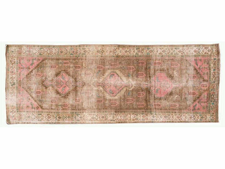 Mid 20th Century Vintage Wool Runner Rug 4 X 10