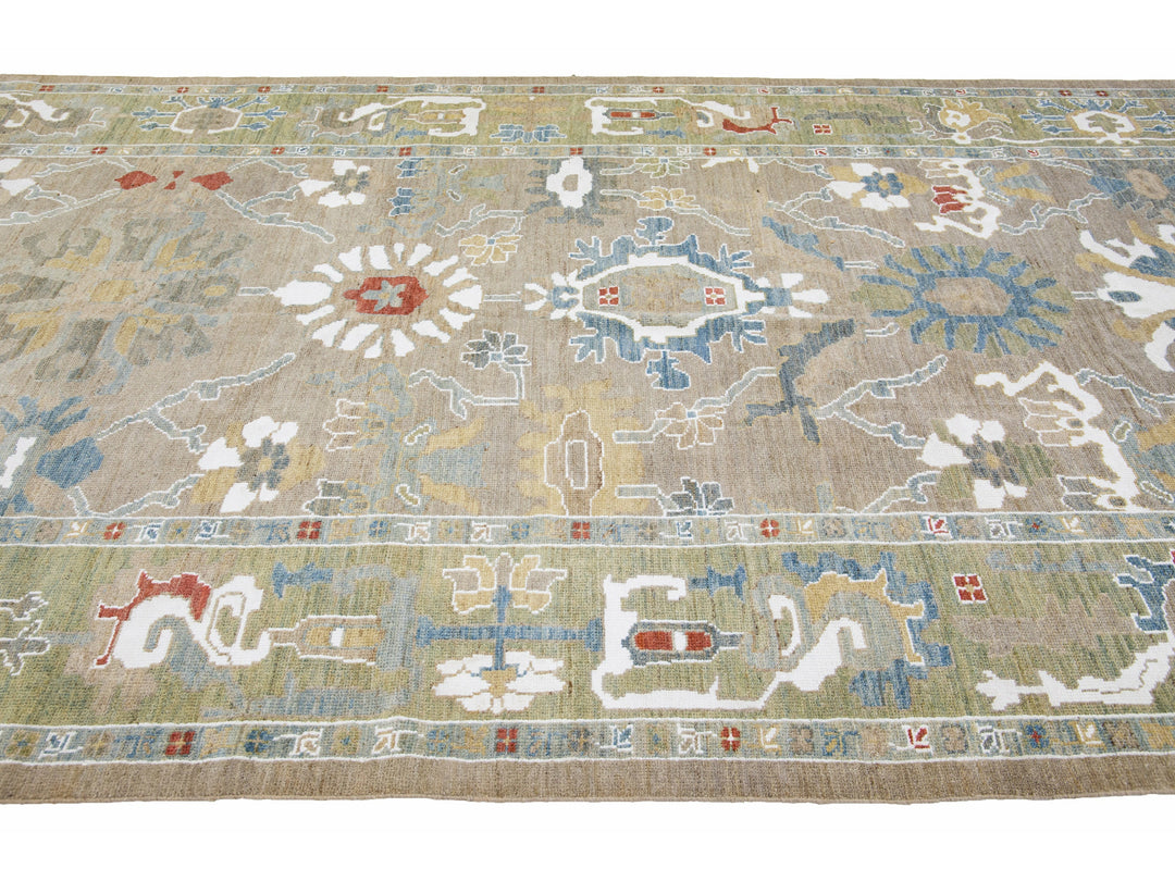 Modern Sultanabad Wool Runner 7 X 24