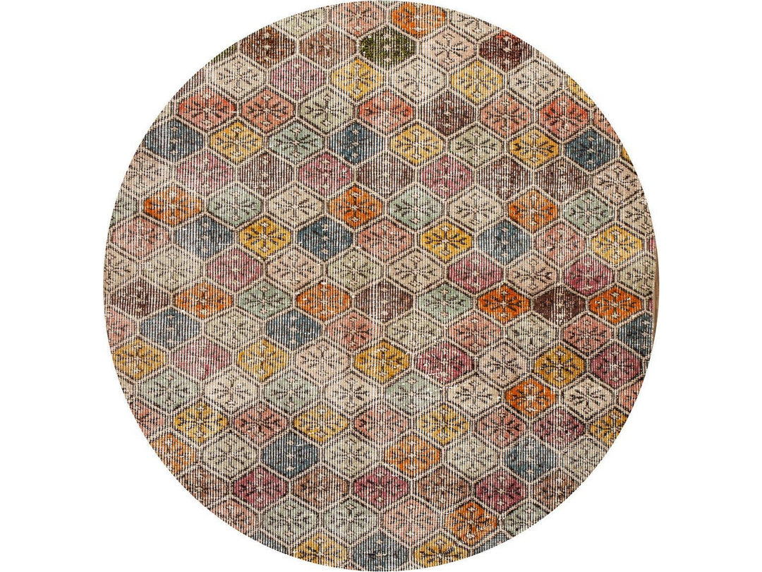 Vintage Turkish Scatter Wool Rug 4 X 6