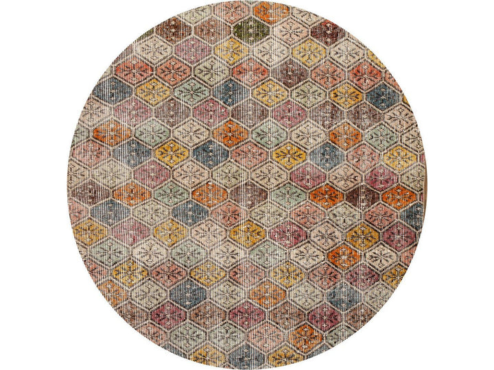 Vintage Turkish Scatter Wool Rug 4 X 6