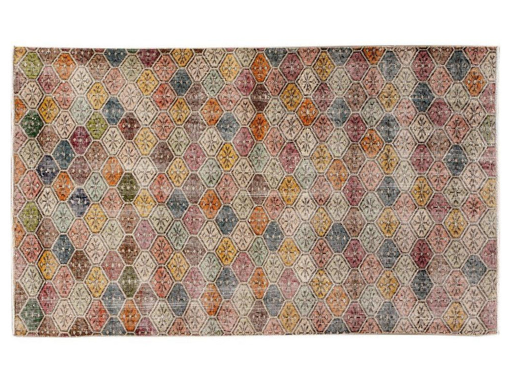 Vintage Turkish Scatter Wool Rug 4 X 6