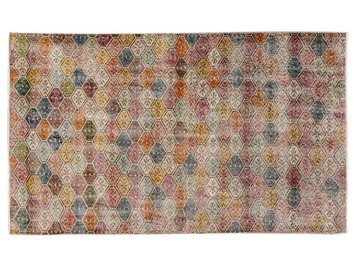 Vintage Turkish Scatter Wool Rug 4 X 6