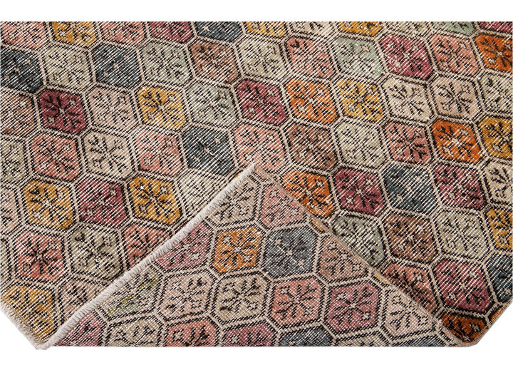Vintage Turkish Scatter Wool Rug 4 X 6