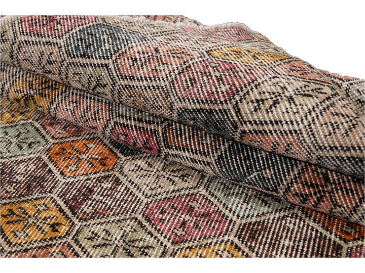 Vintage Turkish Scatter Wool Rug 4 X 6