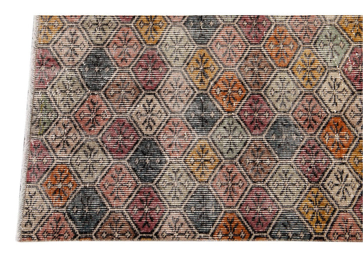 Vintage Turkish Scatter Wool Rug 4 X 6