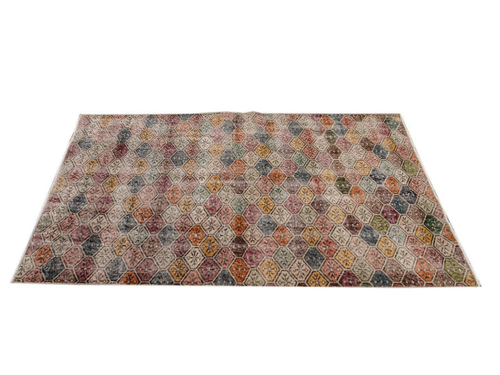 Vintage Turkish Scatter Wool Rug 4 X 6