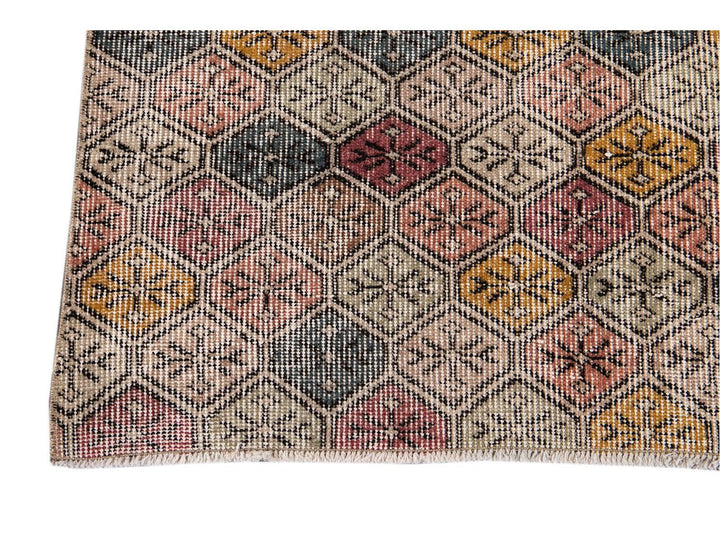 Vintage Turkish Scatter Wool Rug 4 X 6