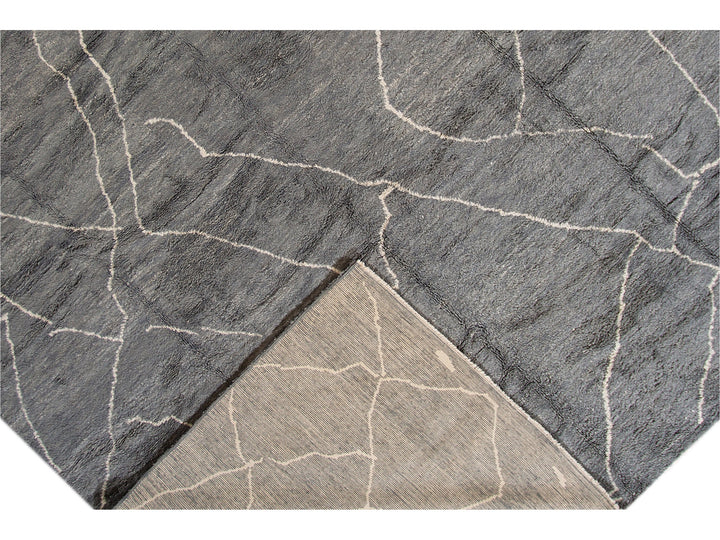 Modern Moroccan-Style Oversize Wool Rug 13 x 19