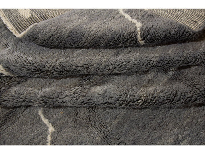 Modern Moroccan-Style Oversize Wool Rug 13 x 19