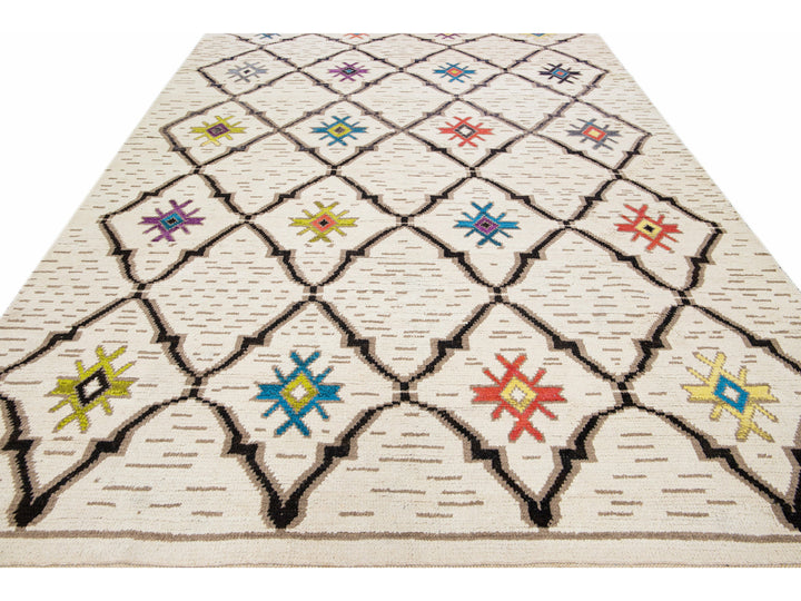 Modern Moroccan Wool Rug 9 X 13