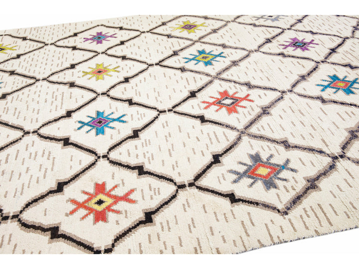 Modern Moroccan Wool Rug 9 X 13