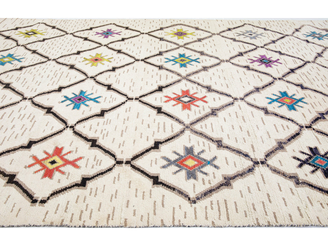 Modern Moroccan Wool Rug 9 X 13
