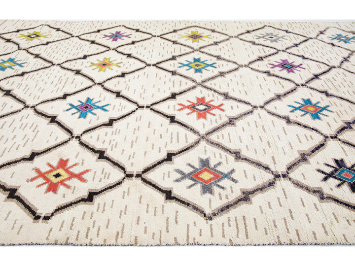 Modern Moroccan Wool Rug 9 X 13
