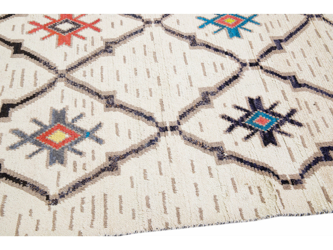 Modern Moroccan Wool Rug 9 X 13