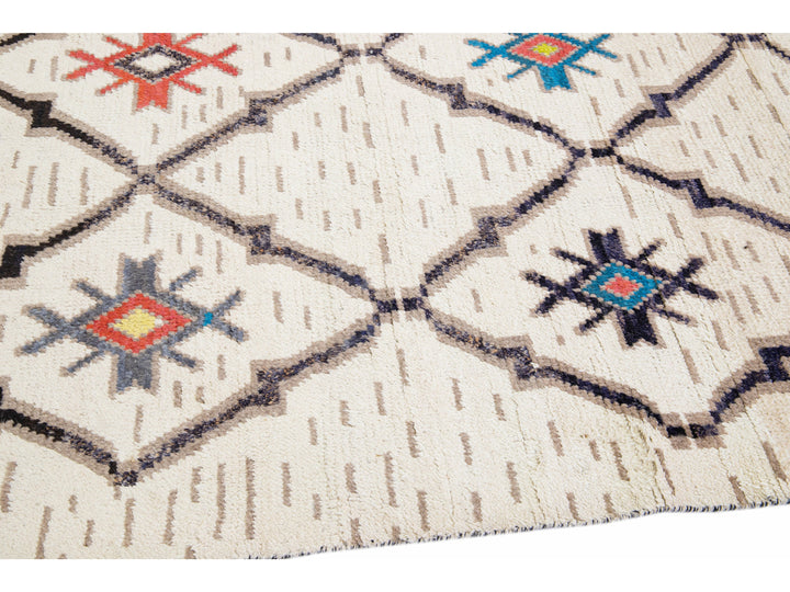 Modern Moroccan Wool Rug 9 X 13