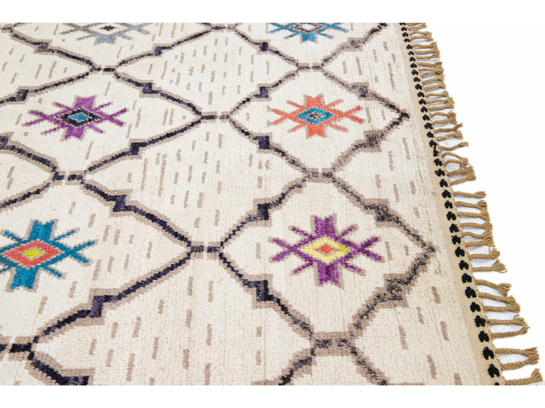 Modern Moroccan Wool Rug 9 X 13