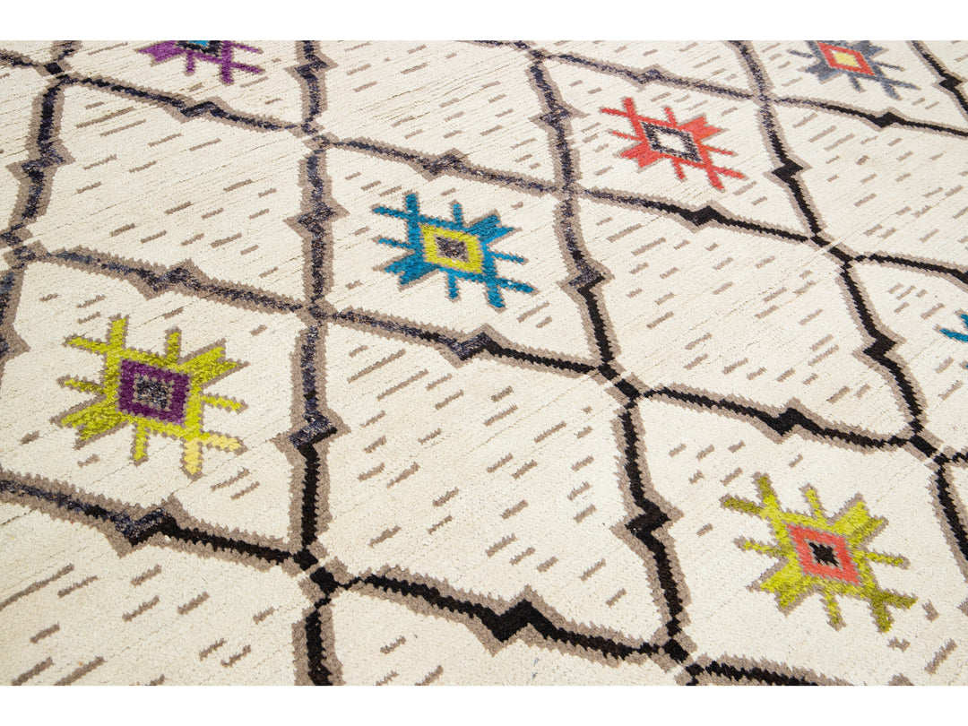 Modern Moroccan Wool Rug 9 X 13