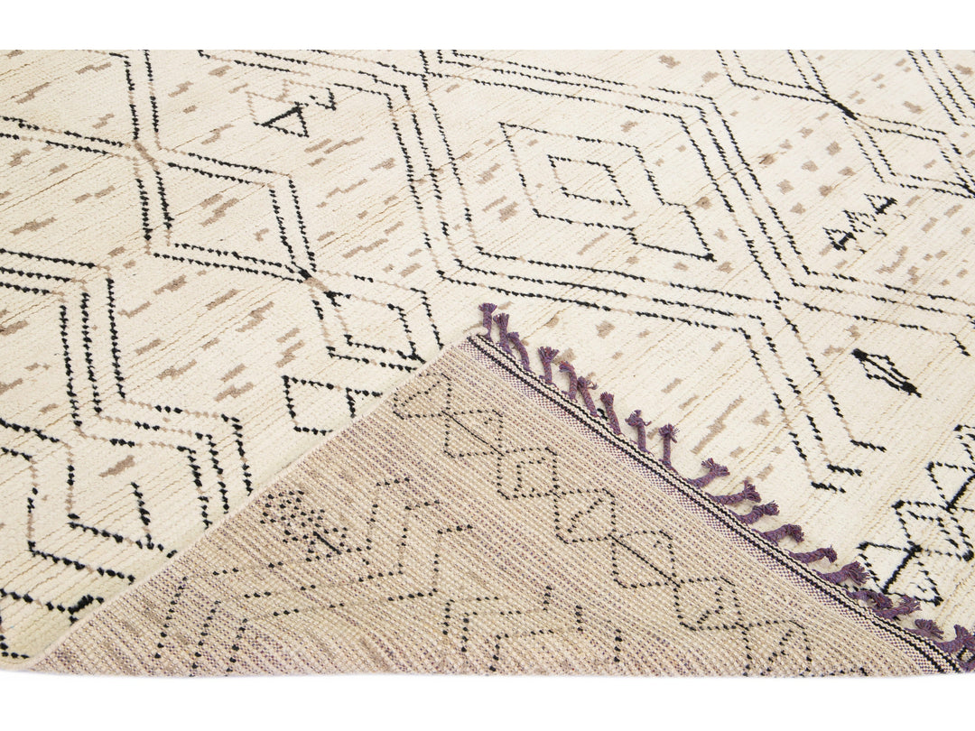 Modern Moroccan Wool Rug 9 X 13