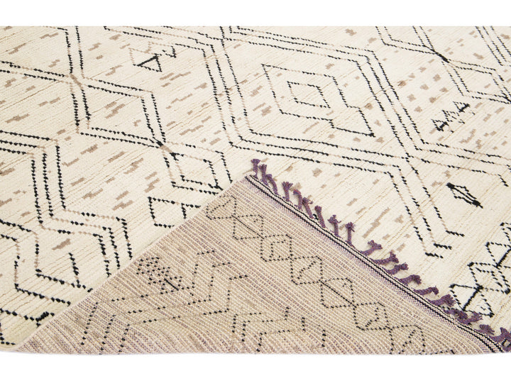 Modern Moroccan Wool Rug 9 X 13