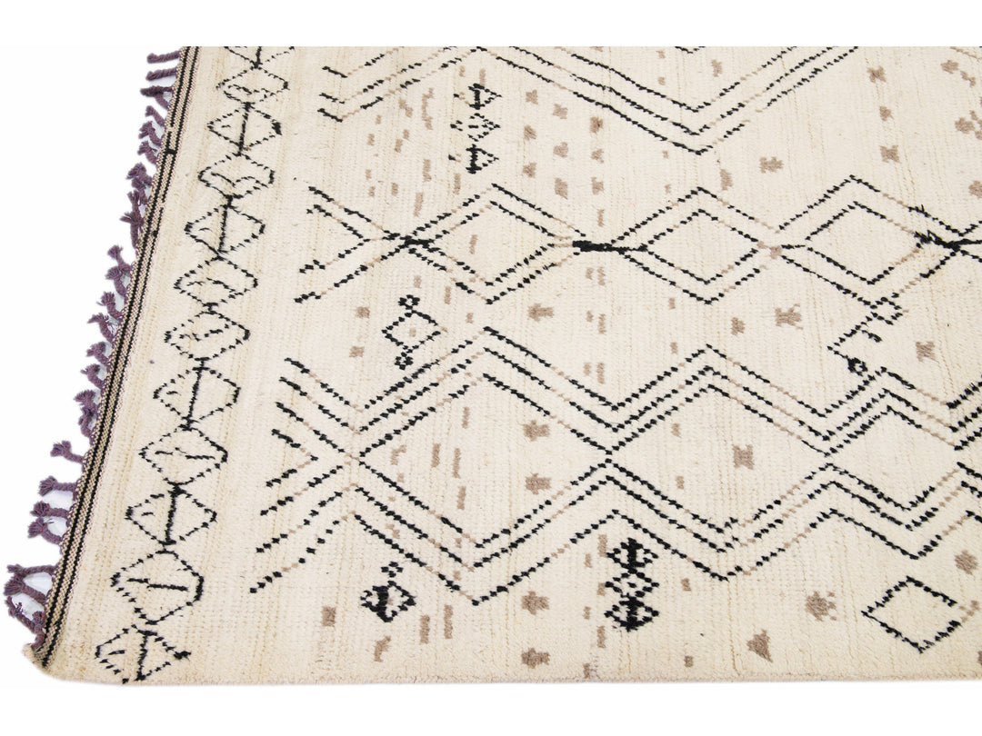 Modern Moroccan Wool Rug 9 X 13